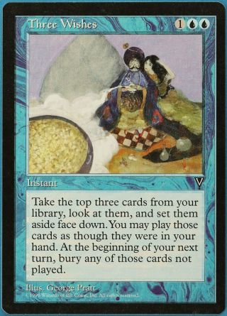 Three Wishes Visions Nm Blue Rare Magic The Gathering Card (id 188151) Abugames