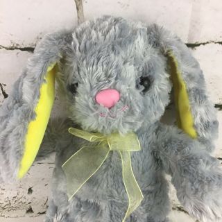 Dan Dee Bunny Rabbit Plush Gray Yellow Soft Floppy Stuffed Animal Toy 2