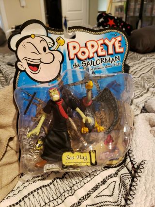 2001 Mezco Toyz Popeye The Sailorman Sea Hag W/ Vulture Action Figure