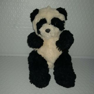 Russ Berrie Bears Of The Past Ping Panda Bear Black White Curly Stuffed 8 " Plush