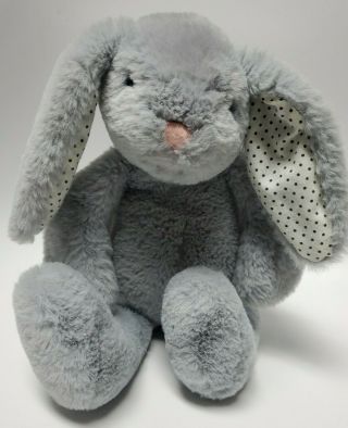 Manhattan Toy Pattern Pals Gray Bunny Rabbit Plush Cream Polka Dot Ears
