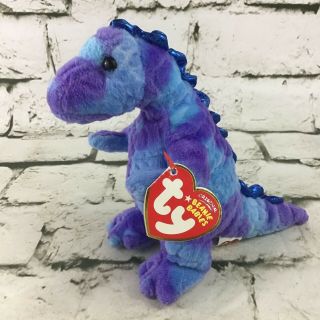 Ty Tyranno Plush Purple Dinosaur T - Rex Tyrannosaurus Rex Stuffed Animal Soft Toy