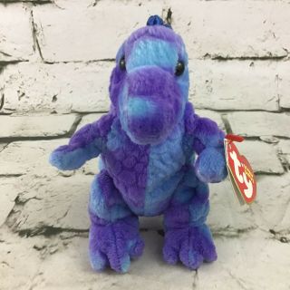 Ty Tyranno Plush Purple Dinosaur T - Rex Tyrannosaurus Rex Stuffed Animal Soft Toy 3