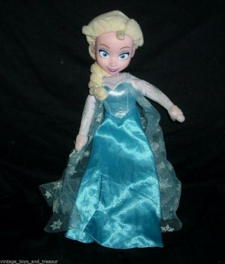 14 " Disney Frozen Princess Elsa Just Play Stuffed Animal Plush Toy Vinyl Face