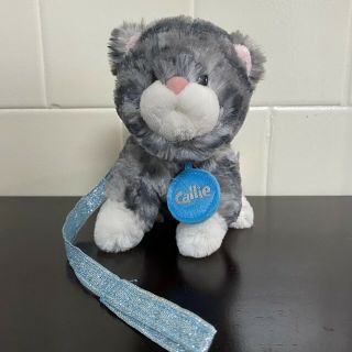 Gund Justice Pet Shop Callie Kitten Cat Gray Tabby 5 " Mini Plush Stuffed Toy