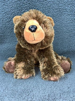 Wild Republic Brown Grizzly Bear Plush Stuffed Animal Toy Sitting Long Fur 9 "