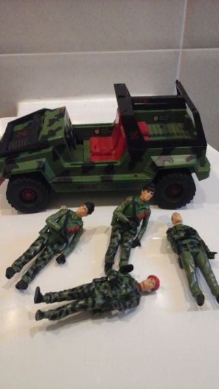 Vintage Action Force Z Force Jeep 4 Action Soldiers