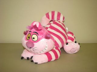 Disney Store Cheshire Cat Alice In Wonderland Pink Striped Cat Plush Stuffed