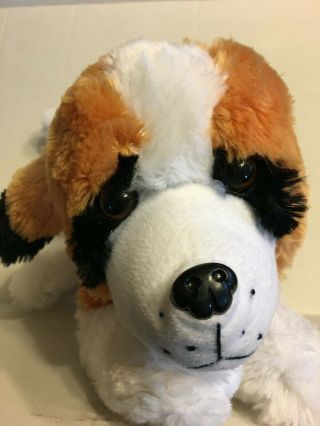 Peek A Boo Toys White Brown And Black Dog 18 " Plush Stuffed Animal