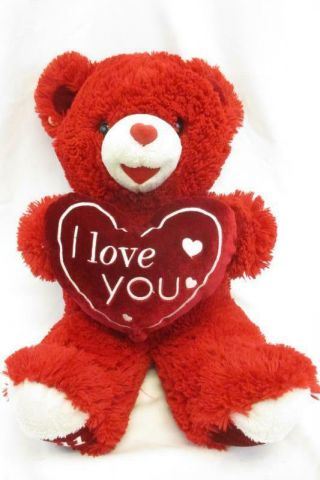 Red Dan Dee I Love You Teddy Bear 2011 Plush Stuffed Toy 18 " Fuzzy