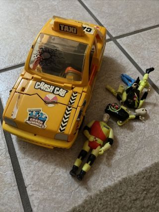 Incredible Crash Dummies By Tyco: Yellow Taxi Crash Cab Car -