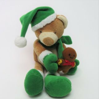 Gund Flapadoodle Christmas Bear With Gingerbread Man 8 " Stuffed Plush Animal