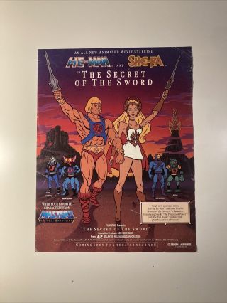 Vintage 1985 He - Man & She - Ra Secret Of The Sword Motu Ad Print Image Art Display