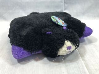 Pillow Pet Pee Wee - Curious Cat - Stuffed Animal Purple Black Kitty Kitten