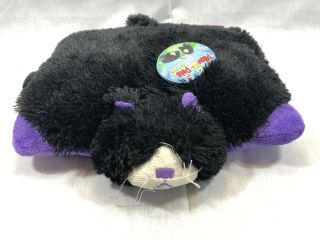 Pillow Pet Pee Wee - Curious Cat - Stuffed Animal Purple Black Kitty Kitten 2