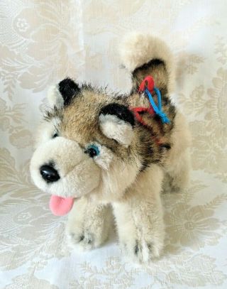 Kipmik Alaskan Siberian Husky Sled Dog 10 " W/ Harness Plush Stuffed Animal Toy