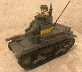 Custom Us Army Tank Stuart M2a4 Brickmania Lego Part Build Tank