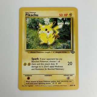1999 Tcg Pokemon Card First Edition Pikachu 60/64 Jungle Set Near