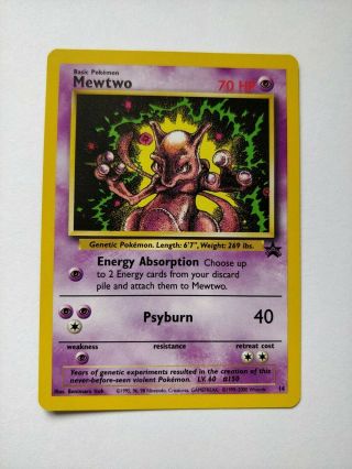 Pokemon Card Mewtwo 14 Black Star Promo Wotc