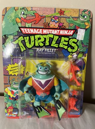 1990 Teenage Mutant Nina Turtles Tmnt Ray Fillet Figure,  Moc