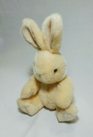 Baby Gund Yellow White Bunny Rabbit 10 " Plush Stuffed Animal Vintage 1990 Lovey
