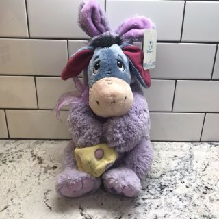 Disney Store Eeyore Easter Plush Purple Bunny Ears Winnie The Pooh Stuffed 13”