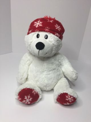 Wild Republic Sanitized White Bear Plush Stuffed Animal Cap Winter Christmas 18 "