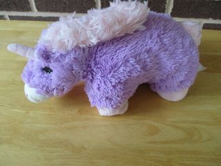 2010 Pee Wee Pillow Pet Unicorn Horse Purple/pink Plush 12.  5 " X 11x4.  5 "