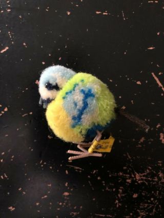 Vintage Miniature German Steiff Woolie Wool Chick Or Bird