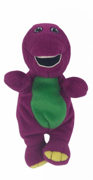Gund Lyons Group 1997 Purple 7” Barney Bean Bag Dinosaur Stuffed Animal Plush