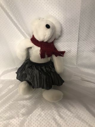 Woof & Poof White Girl Polar Bear 16” Plush.  Scarf And Skirt