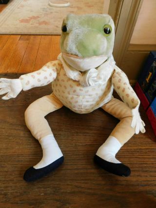 Vtg Big Frederick Warne Beatrix Potter Jeremy Fisher Frog Toad Plush 21 " Toy