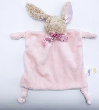 Dandee Dan Dee Pink Easter Blankie Bunny Rabbit Knots Satin Ears Rattle Lovey