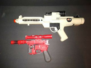 Vtg 1996 Hasbro Star Wars Star Tours Han Solo Dl - 44 Red Blaster Gun& Blaster