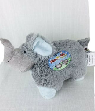 Pillow Pets Pee Wee Nutty Elephant Plush Stuffed Animal Gray Blue So Soft Nwt