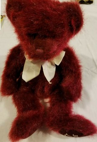 Vintage Russ Berrie Teddy Bear Plush Cinnaberrie Christmas Red Joy 14 " Stuffed