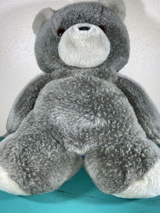 Vintage R Dakin Teddy Bear 1984 Gray Plush Stuffed Animal A308