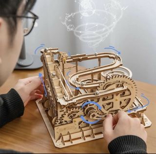 Rokr Diy Marble Run Model Building Kits Waterwheel Woodcrafts Toy For Boysteens