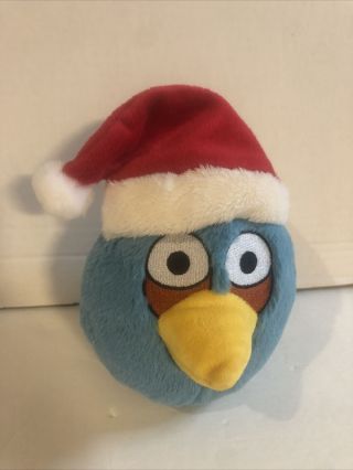 Angry Bird Plush Christmas Santa Hat Bird Blue Bird (no Tag)