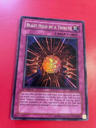 Rare Yugioh 1st Edition Holo Blast Held By A Tribute