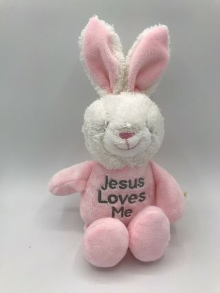 Dan Dee Jesus Loves Me Musical Plush Pink Bunny Rabbit 9 " Stuffed Animal 2019