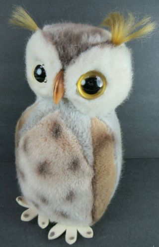 Vintage Extra Large Steiff Plush " Wittie " The Owl W/button Approx.  10 " Tall