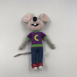 Chuck E Cheese Plush Doll Toy Stuffed Animal Mouse Purple Shirt 13 "