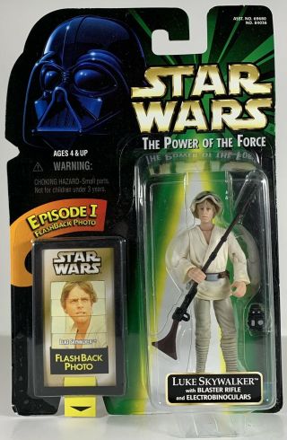 Hasbro Star Wars 1998 Power Of The Force Luke Skywalker Figure & Flashback Photo