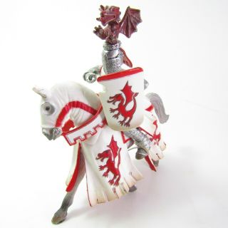 2006 Papo Schleich Medieval Fantasy Red Dragon Knight With Horse No Weapon