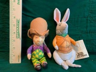 The Toy Stuffed Mad Hatter And White Rabbit From Alice In Wonderland