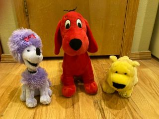 3 Kohls Cares Clifford The Big Red Dog,  Cleo,  & T Bone Plush Stuffed