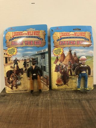 2 Figures 1991 Imperial Legends Of The Wild West Billy The Kid,  Sitting Bull.