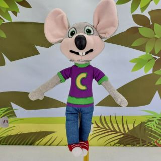 13 " Chuck E Cheese Plush Doll Toy Stuffed Animal Mouse Purple Shirt