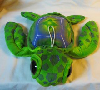 Fiesta Toy Large Stuffed Plush 17.  5 " Sea Turtle With Big Eyes.  Blue And Green